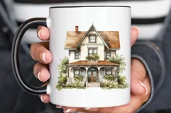 Vintage Houses Sublimation PNG Clipart Product Image 3