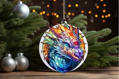 Stained Glass Dragon Sublimation PNG Clipart Product Image 3