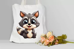 Cute Cartoon Raccoon Sublimation PNG Clipart Product Image 3