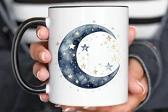 Moon And Stars Watercolor PNG Clipart Product Image 3