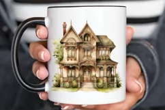 Vintage Houses Sublimation PNG Clipart Product Image 3