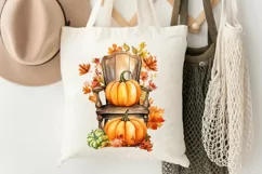 Autumn Chairs Watercolor Pumpkins Sublimation PNG Clipart Product Image 3