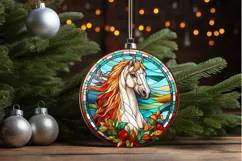 Stained Glass with Christmas Horse PNG Clipart Product Image 3