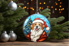 Stained Glass With Christmas Dog And San PNG Clipart Product Image 3