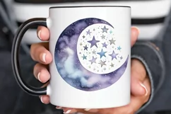 Moon And Stars Watercolor PNG Clipart Product Image 3