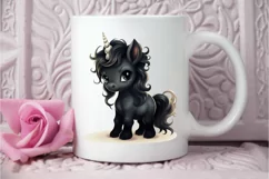 Baby Black Unicorn PNG Clipart Product Image 3