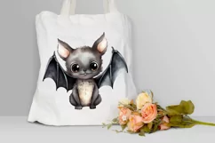 Cute Cartoon Bat Watercolor Sublimation PNG Clipart Product Image 3