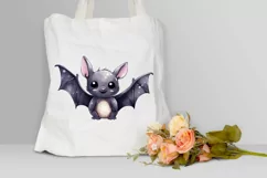 Cute Cartoon Bat Watercolor Sublimation PNG Clipart Product Image 3