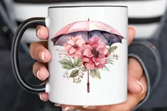 Flower Umbrella Watercolor Sublimation PNG Clipart Product Image 3