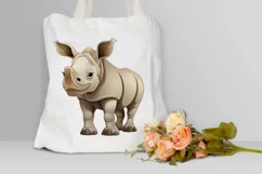 Cute Cartoon Rhino PNG Clipart Product Image 3