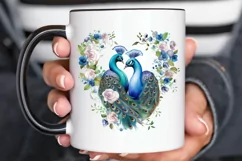 Couple Peacock Heart Sublimation PNG Clipart Product Image 3