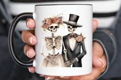 Skeleton Couple Watercolor Sublimation PNG Clipart Product Image 3