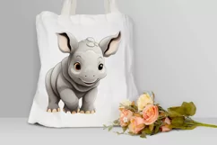 Cute Cartoon Rhino PNG Clipart Product Image 3