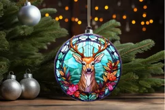 Stained Glass With Christmas Deer Flower PNG Clipart Product Image 3