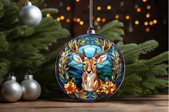 Stained Glass With Christmas Deer Flower PNG Clipart Product Image 3