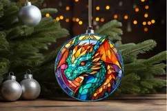 Stained Glass Dragon Sublimation PNG Clipart Product Image 3