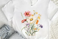 Vintage Wildflowers Watercolor PNG Clipart Product Image 3