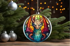 Stained Glass Dragon Sublimation PNG Clipart Product Image 3