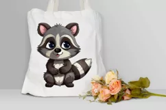 Cute Cartoon Raccoon Sublimation PNG Clipart Product Image 3