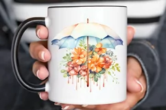 Flower Umbrella Watercolor Sublimation PNG Clipart Product Image 3