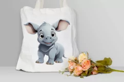 Cute Cartoon Rhino PNG Clipart Product Image 3
