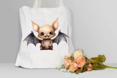 Cute Cartoon Bat Watercolor Sublimation PNG Clipart Product Image 3