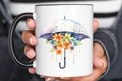 Flower Umbrella Watercolor Sublimation PNG Clipart Product Image 3