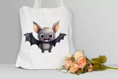 Cute Cartoon Bat Watercolor Sublimation PNG Clipart Product Image 3
