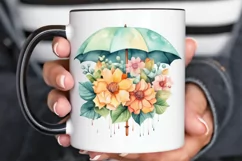 Flower Umbrella Watercolor Sublimation PNG Clipart Product Image 3