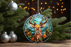 Stained Glass With Christmas Deer Flower PNG Clipart Product Image 3