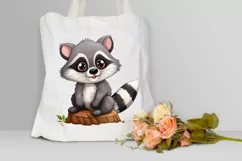 Cute Cartoon Raccoon Sublimation PNG Clipart Product Image 3