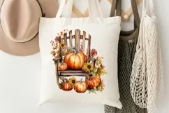 Autumn Chairs Watercolor Pumpkins Sublimation PNG Clipart Product Image 3