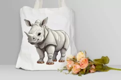 Cute Cartoon Rhino PNG Clipart Product Image 3