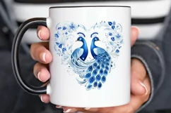 Couple Peacock Heart Sublimation PNG Clipart Product Image 3