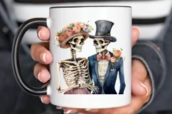 Skeleton Couple Watercolor Sublimation PNG Clipart Product Image 3