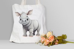 Cute Cartoon Rhino PNG Clipart Product Image 3