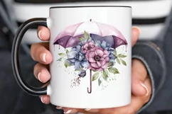 Flower Umbrella Watercolor Sublimation PNG Clipart Product Image 3