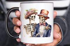 Skeleton Couple Watercolor Sublimation PNG Clipart Product Image 3