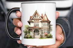 Vintage Houses Sublimation PNG Clipart Product Image 3