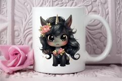 Baby Black Unicorn PNG Clipart Product Image 3