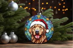 Stained Glass With Christmas Dog And San PNG Clipart Product Image 3