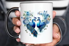 Couple Peacock Heart Sublimation PNG Clipart Product Image 3