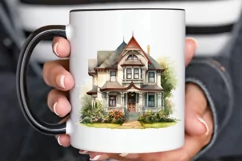 Vintage Houses Sublimation PNG Clipart Product Image 3