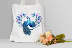 Couple Peacock Heart Sublimation PNG Clipart Product Image 3
