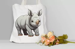 Cute Cartoon Rhino PNG Clipart Product Image 3