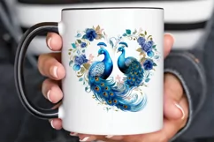 Couple Peacock Heart Sublimation PNG Clipart Product Image 3