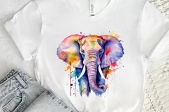 Watercolor Colorful Elephant PNG Clipart Product Image 3