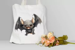 Cute Cartoon Bat Watercolor Sublimation PNG Clipart Product Image 3