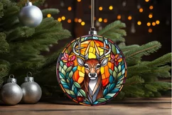 Stained Glass With Christmas Deer Flower PNG Clipart Product Image 3