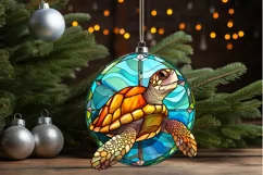 Turtle Stained Glass Sublimation PNG Clipart Product Image 3